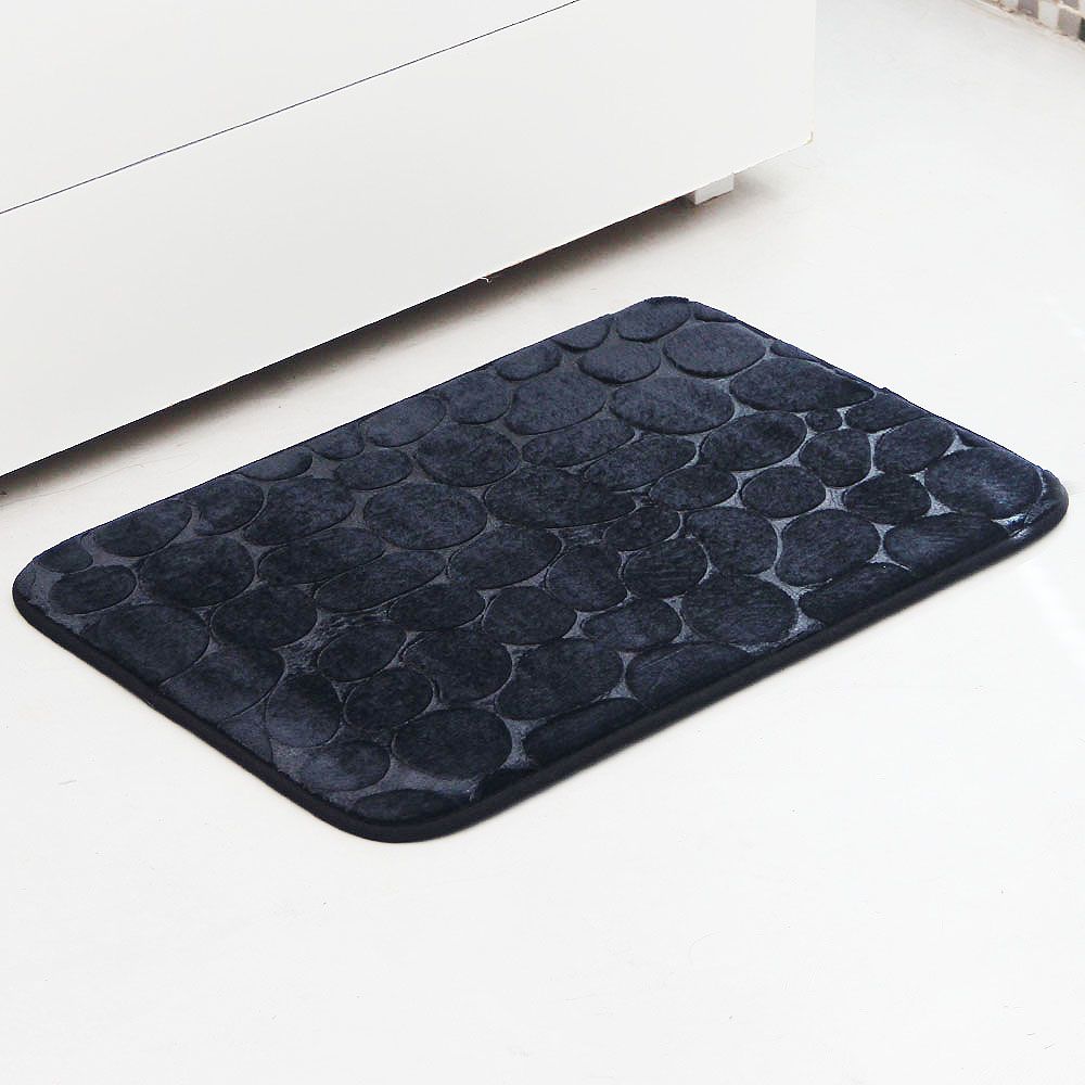 Alfombra de Baño Memory Piedras Negra