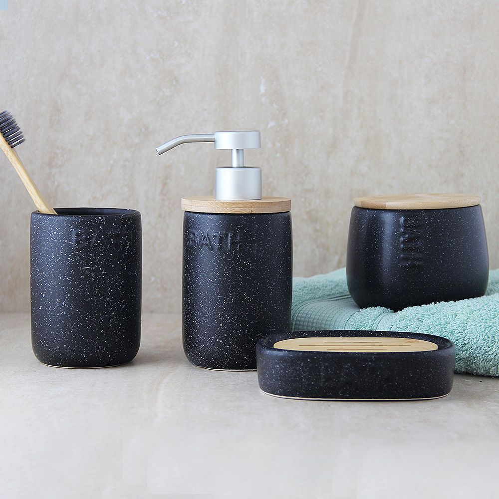 Set de Baño x 4 Piezas Cosenza Negro