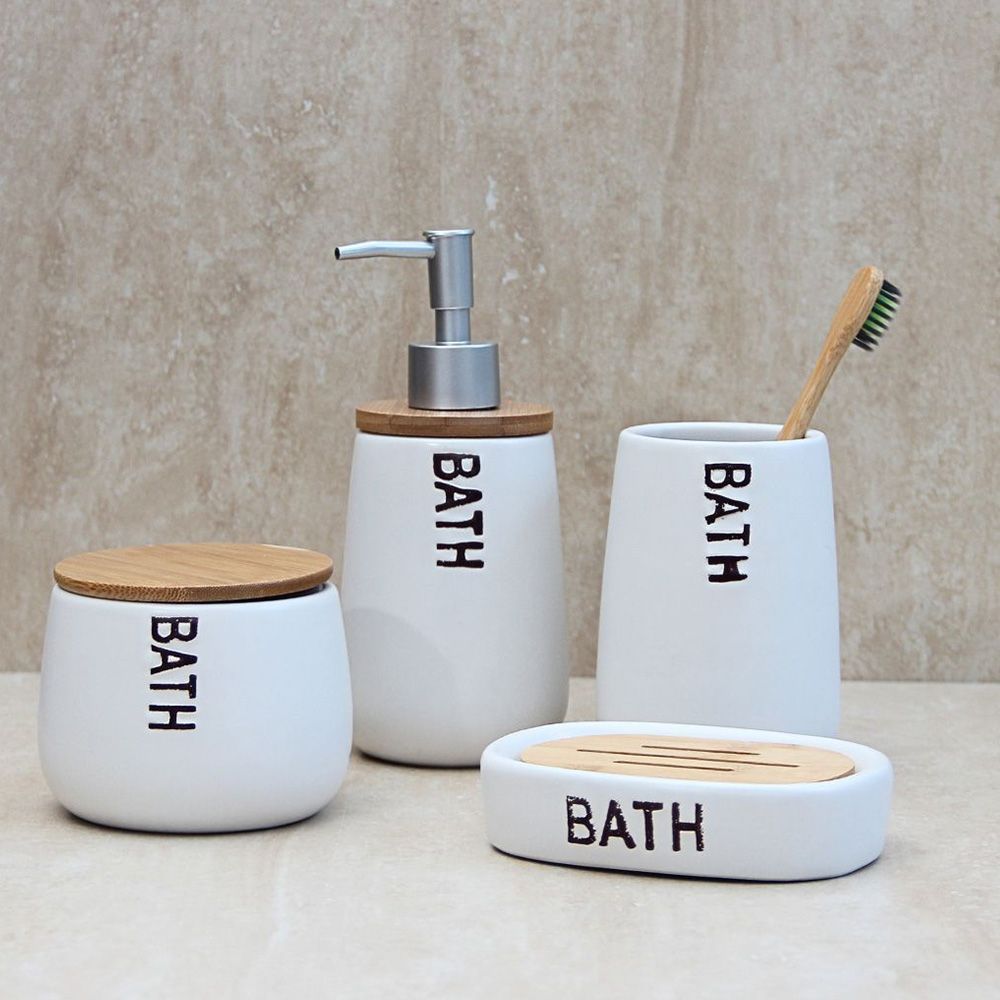 Set de Baño x 4 Piezas Puglia Blanco