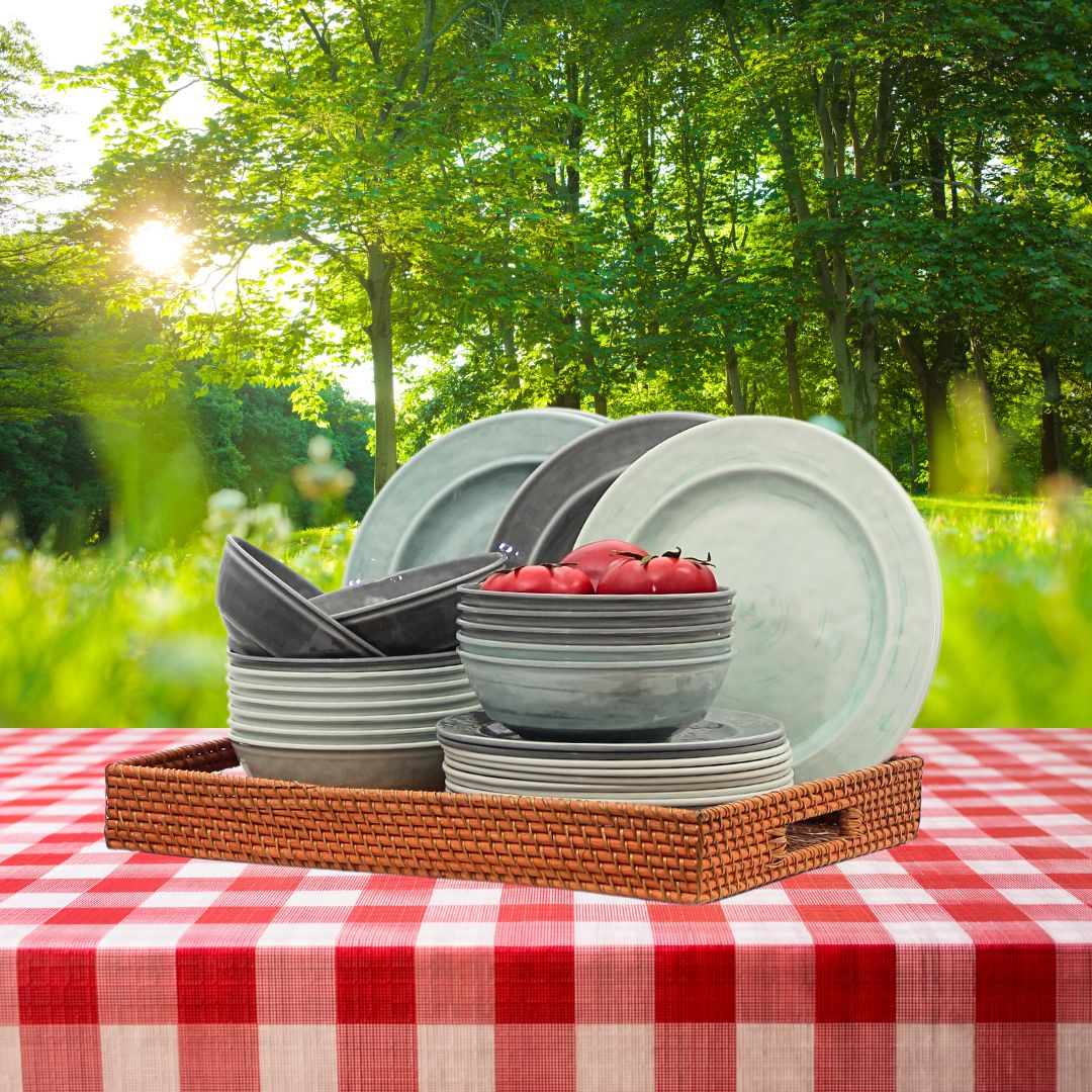 Plato Postre Melamina Verde Aqua