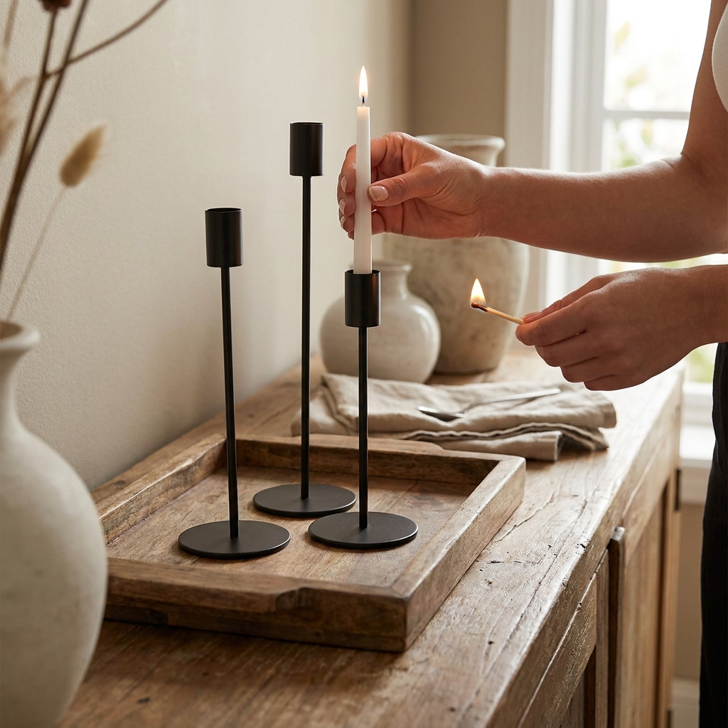 Candelabro Black Set x 3