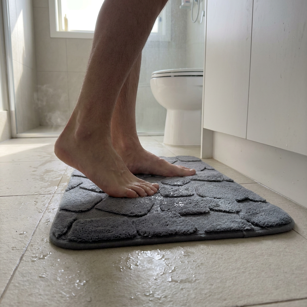 Alfombra de Baño Stone Soft Gris 40 x 60 cm