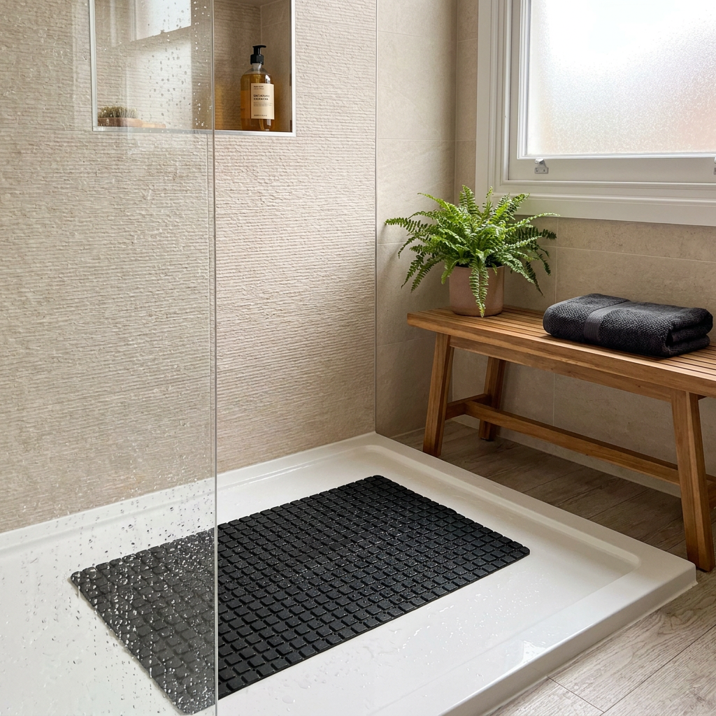 Alfombra Antideslizante Pixel Negro (37×67 cm)