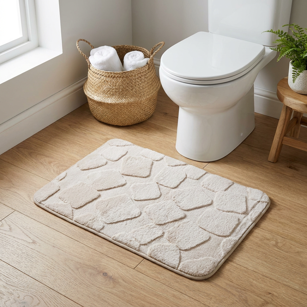 Alfombra de Baño Stone Soft Beige 40 x 60 cm