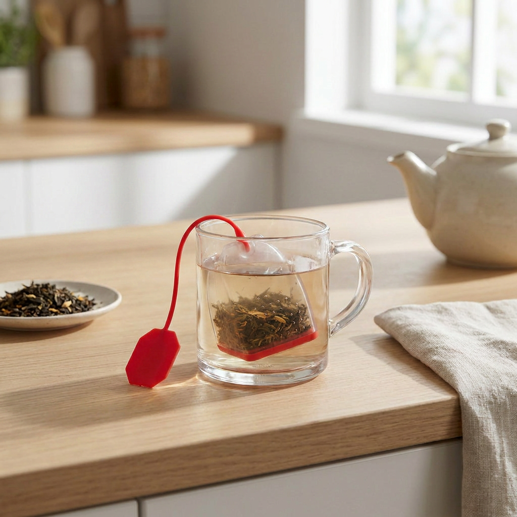 Infusor de Té Silicona Saquito Rojo