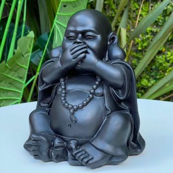 Buda Zen Mudo Negro 21 cm