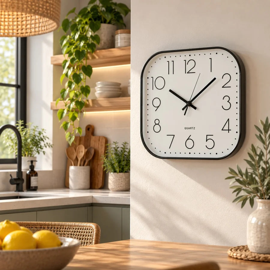 Reloj Square Black 30 cm