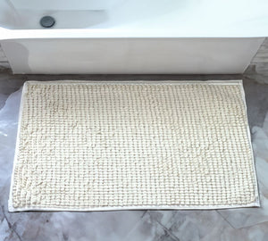 Alfombra de Baño Shaggy Short Beige 40x60 cm