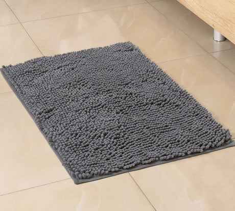 Alfombra de Baño Shaggy Gris Oscuro 40x60 cm