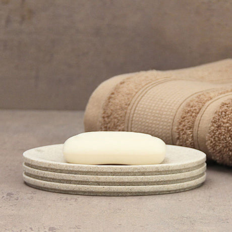 Set de Baño Piedra Rayas Beige