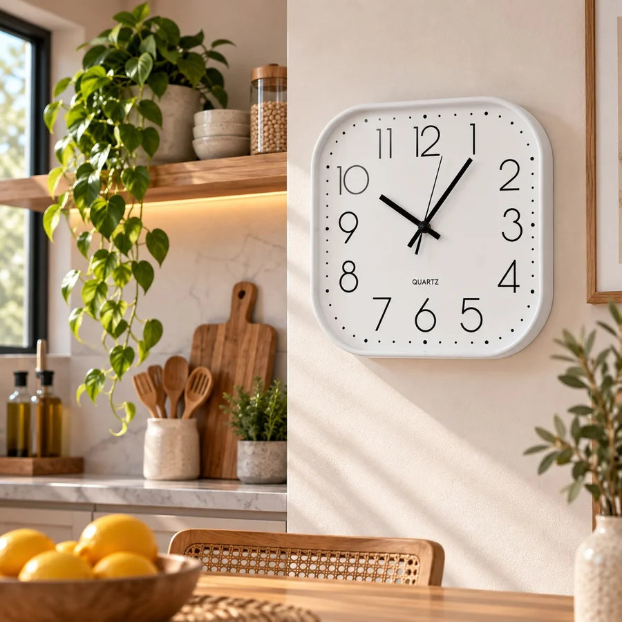 Reloj Square White 30 cm
