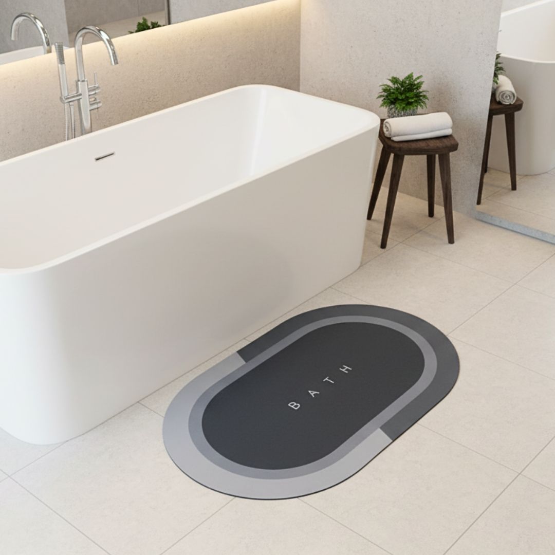 Alfombra de Baño Bath Oval Negra