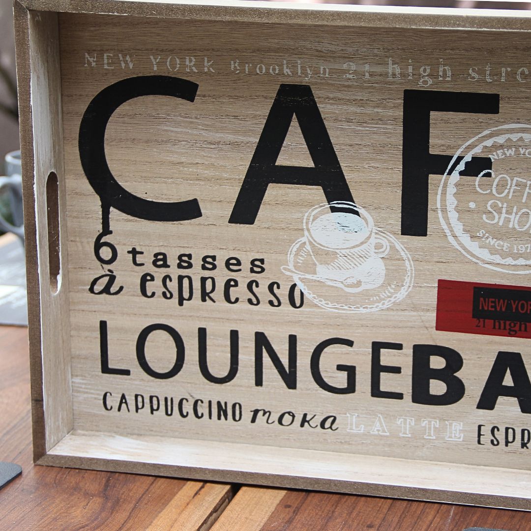 Bandeja Café Vintage 40 x 30 cm Brown