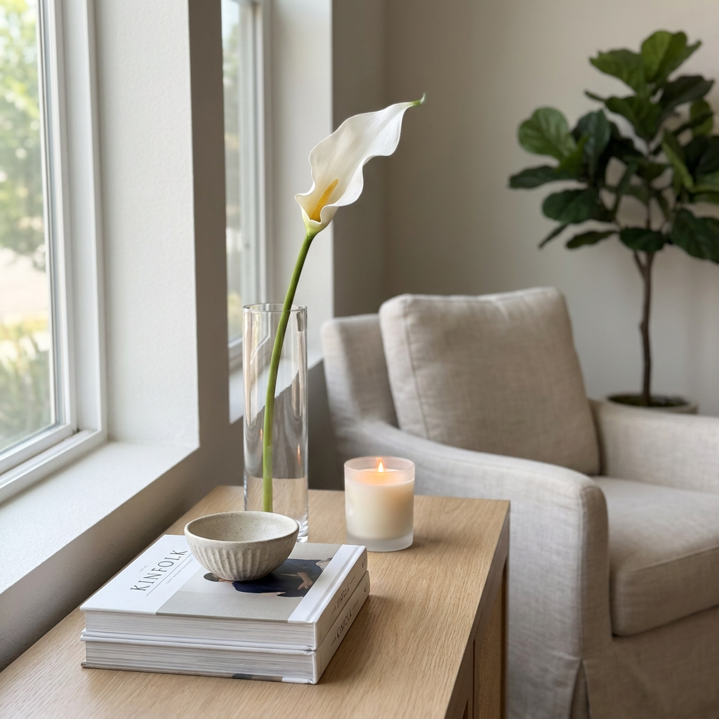 Calla Lily White Stem 58 cm
