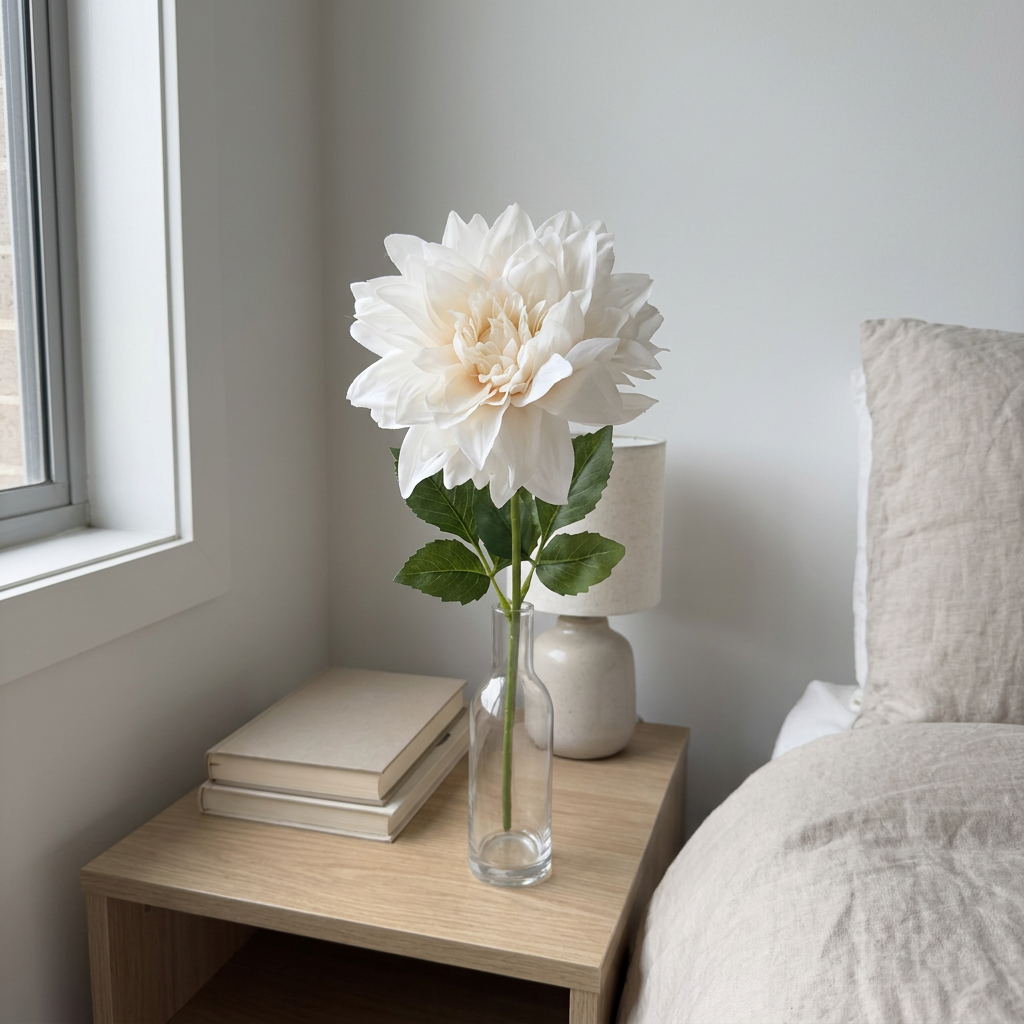 Dahlia White Stem 62 cm