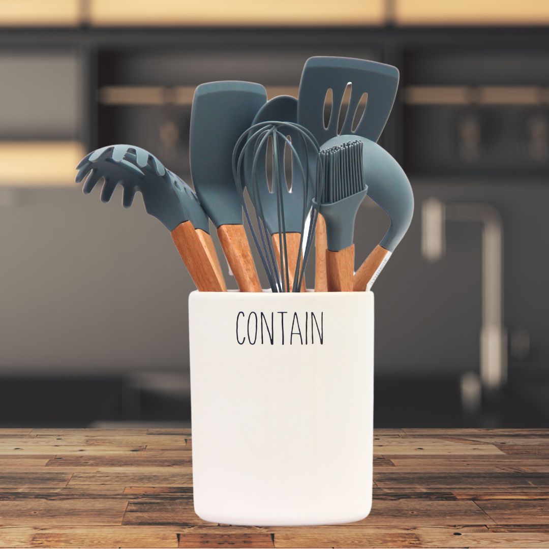 Cuchara Para Pasta de Silicona Premium Gris 33 cm