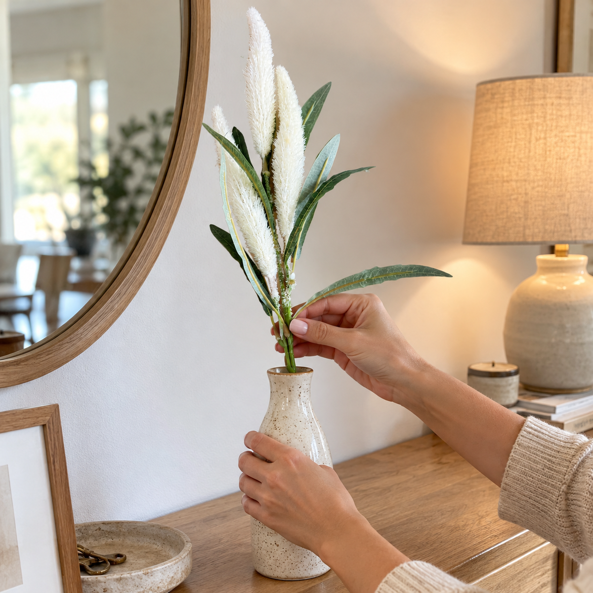 Foxtail Plume White 63 cm
