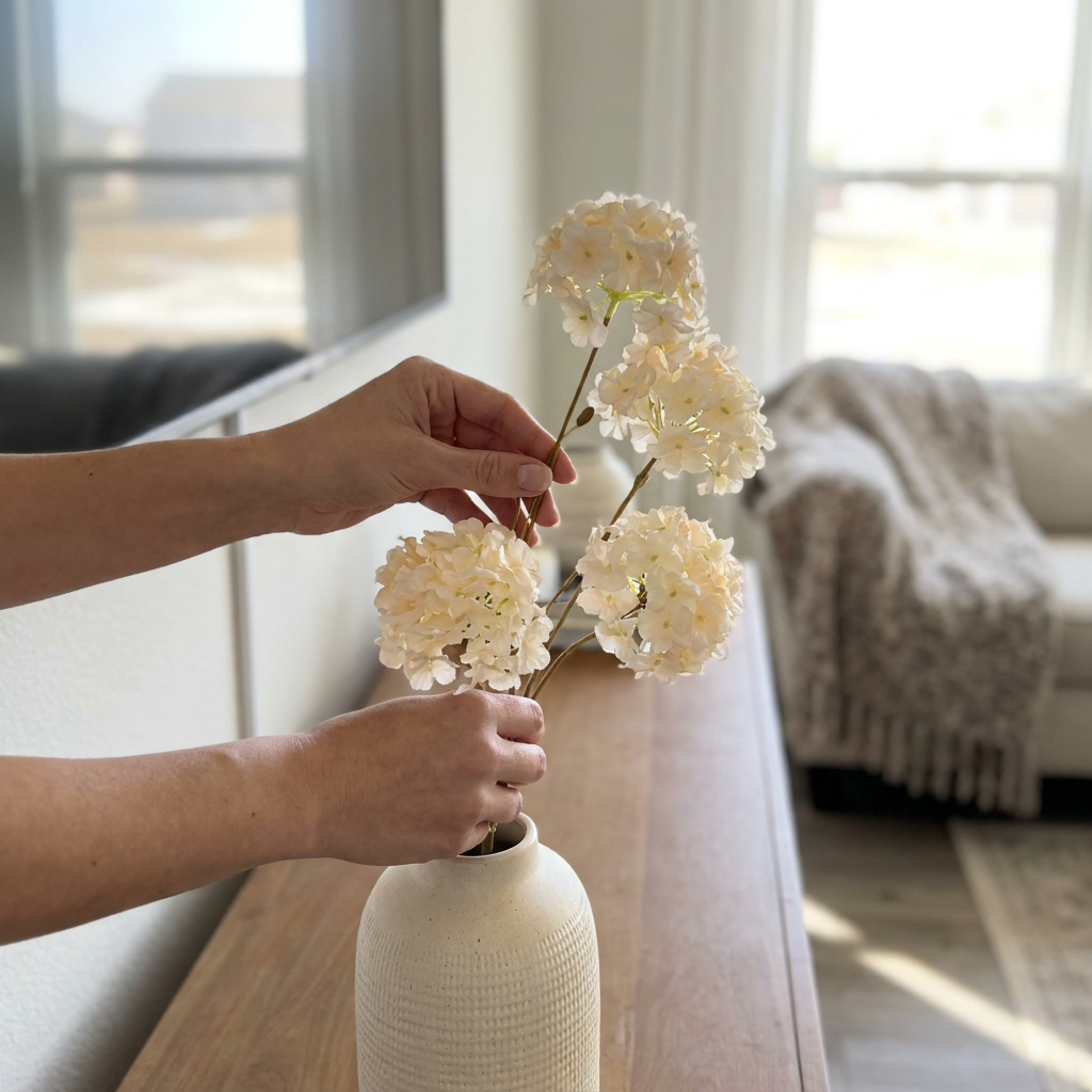 Viburnum Cream Branch 80 cm