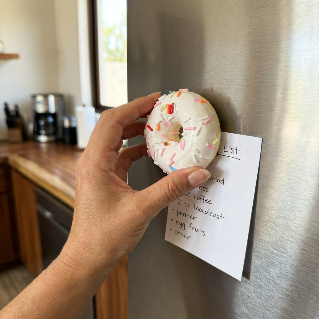 Imán Donut White Sprinkles