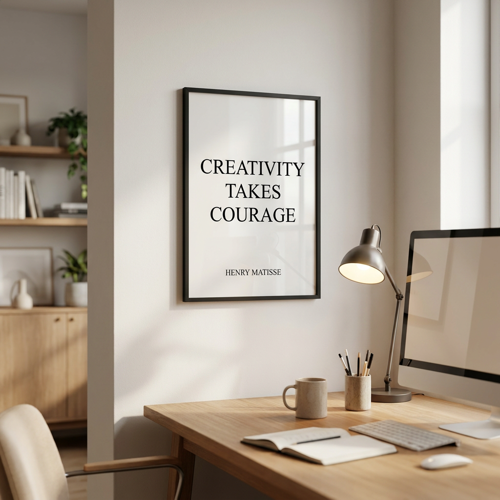 Cuadro Negro Courage 50×70 cm
