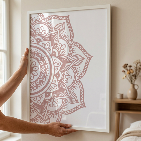 Cuadro Mandala Blanco 50×70 cm