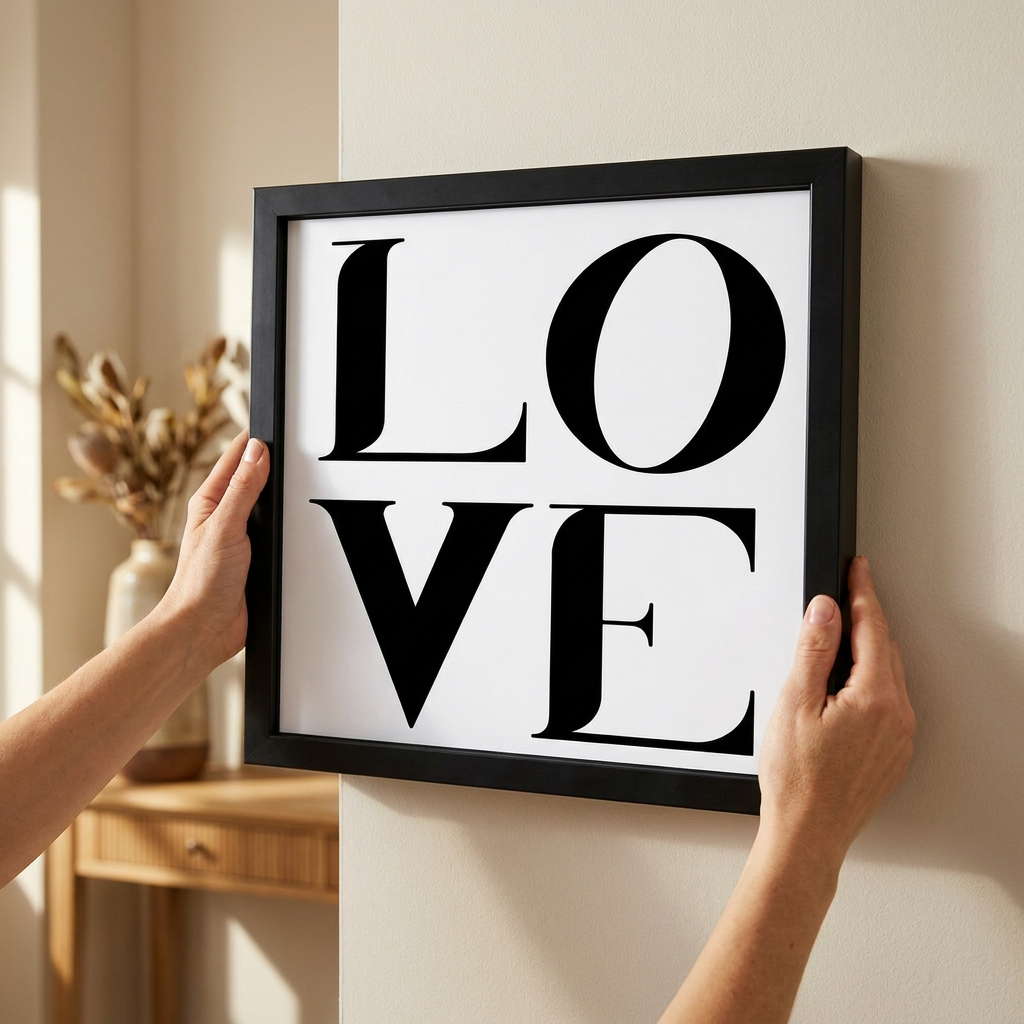Cuadro Love Black 40×40 cm