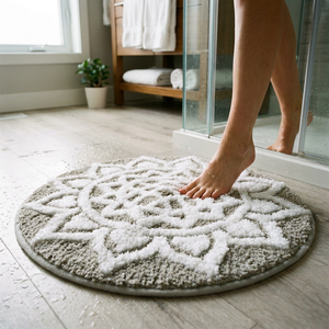 Alfombra de Baño Mandala Gris 60 cm