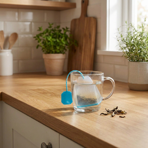 Infusor de Té Silicona Saquito Celeste