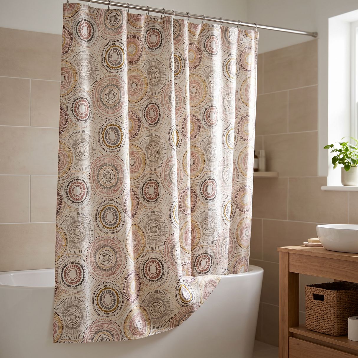Cortina de Baño Círculos Étnico