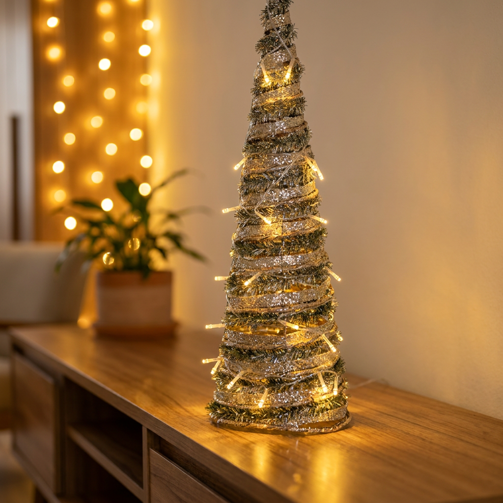 Árbol Golden Wrap Luminoso 60 cm