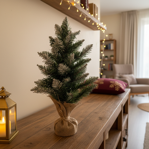 Árbol Nevado con base Arpillera 45 cm
